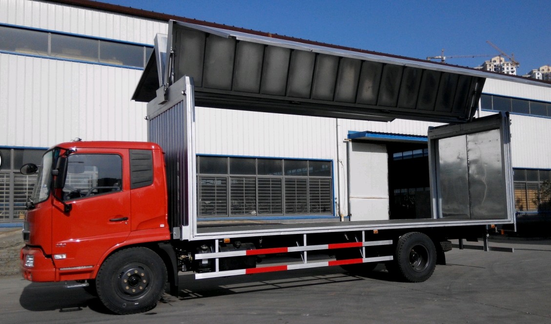 東風(fēng)天錦7.65米側(cè)翼開啟廂式車 高效物流的10噸國四展翼解決方案